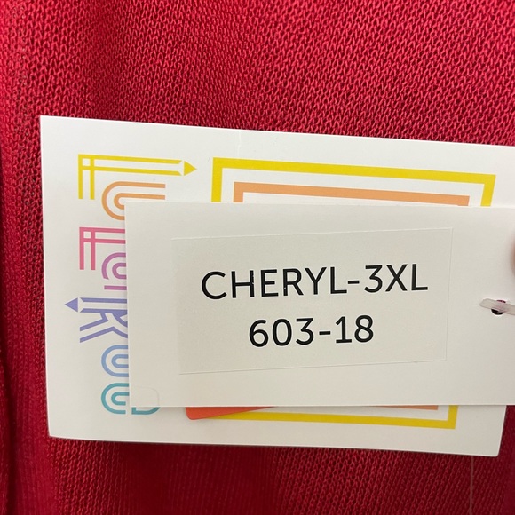 Lularoe NWT Cheryl red sweater 3XL heart design on back - Picture 5 of 7